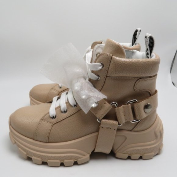 MIU MIU Crystal-Embellished Hiking Boots Sneakers - Picture 6 of 8